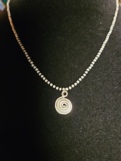 Black and White Spiral Necklace